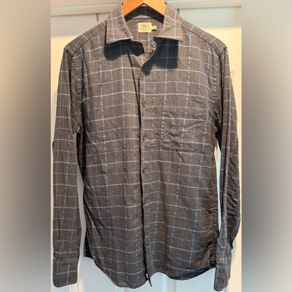 Faherty Plaid Flannel Shirt M Small | Soft Stretch Cotton | Coastal Heritage